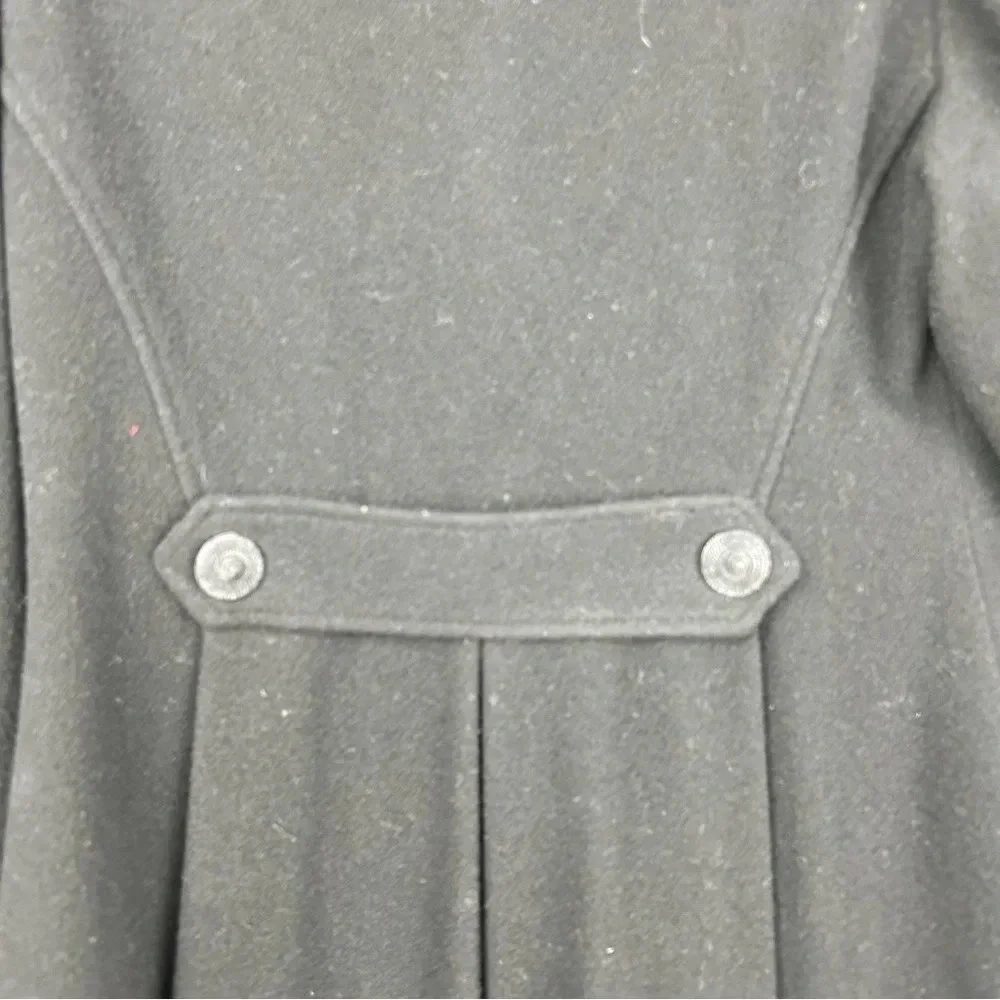 Vintage Laura Ashley Black Wool Full Length Coat Size 14 - Picture 5 of 12